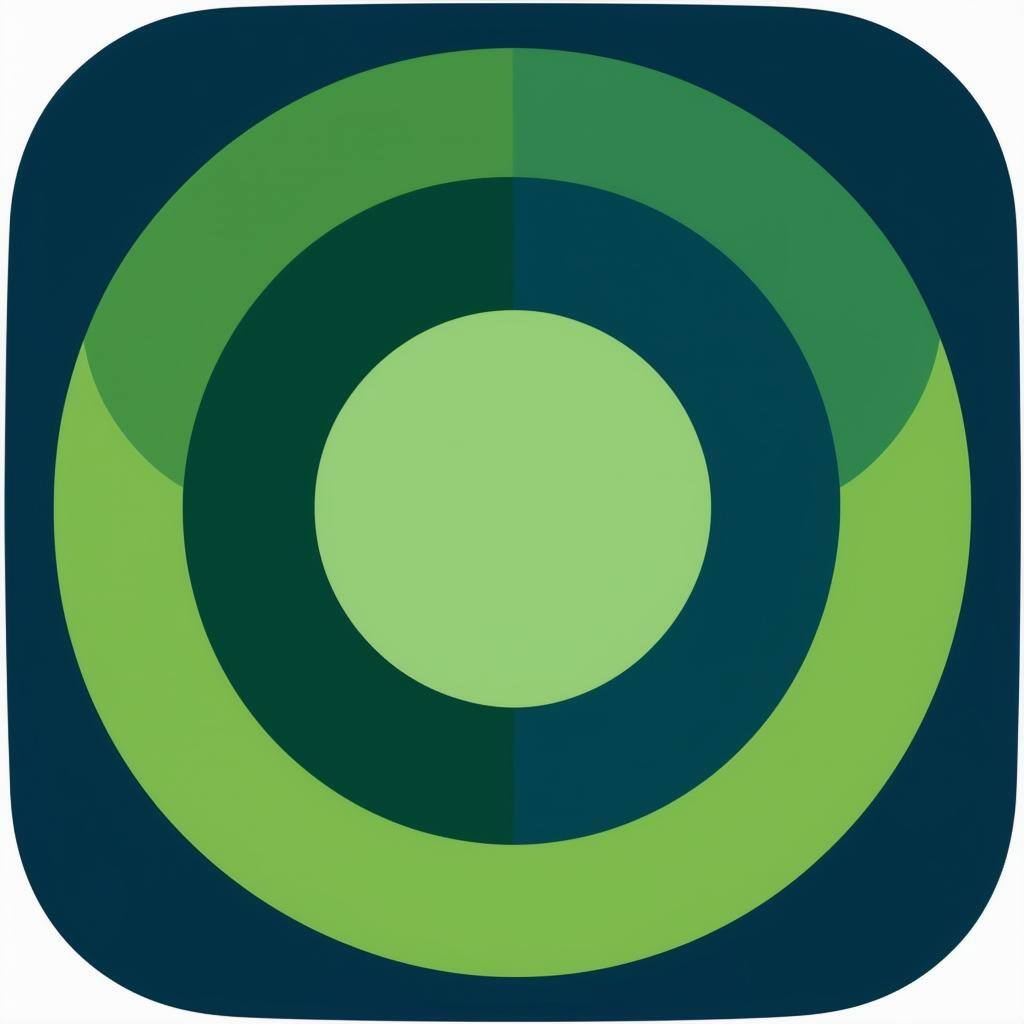 a stylized icon interpretation of outward orientation in the wellness industry using primarily a green, dark green, and dark blue color palette with a-1